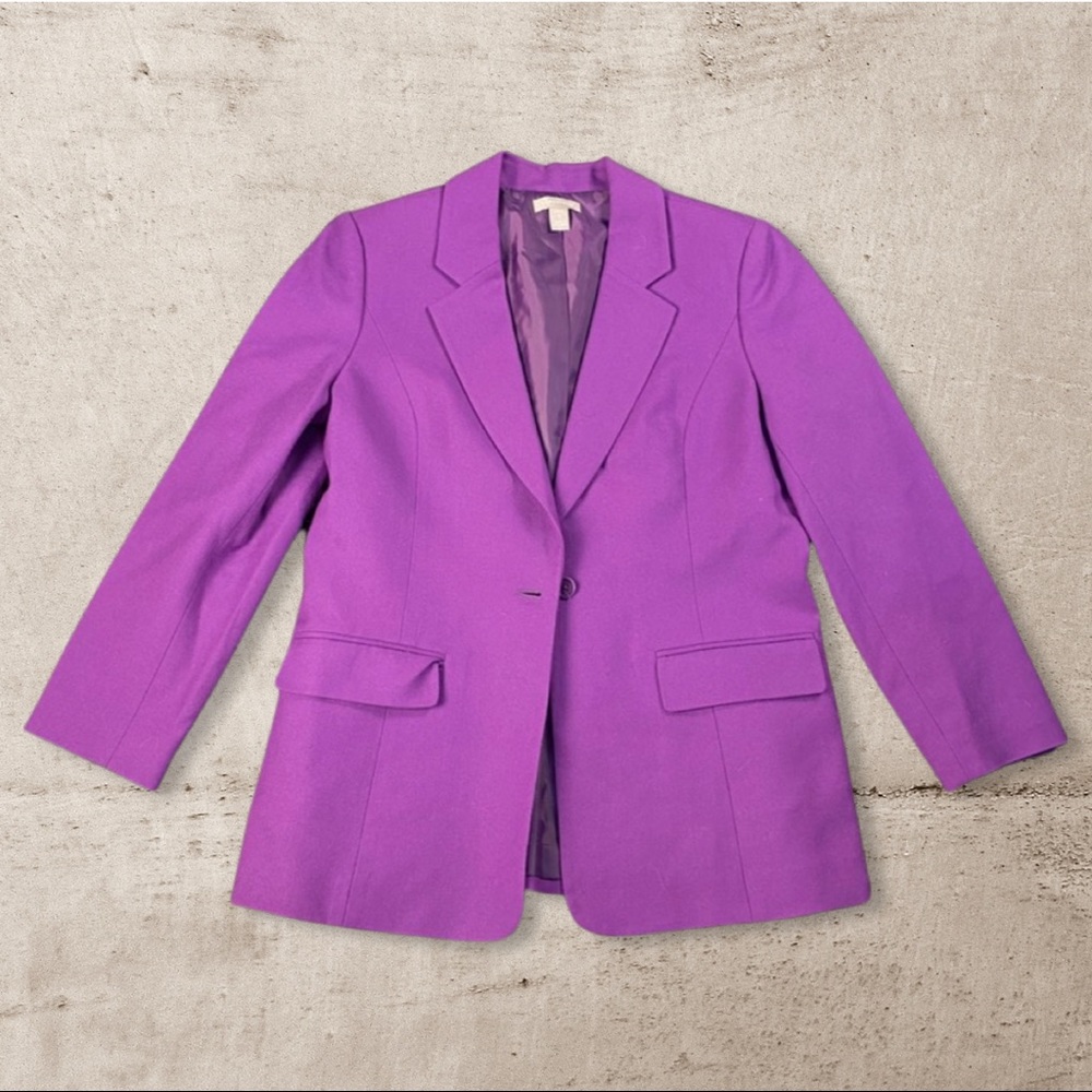 Nordstrom wool purple blazer jacket 10p